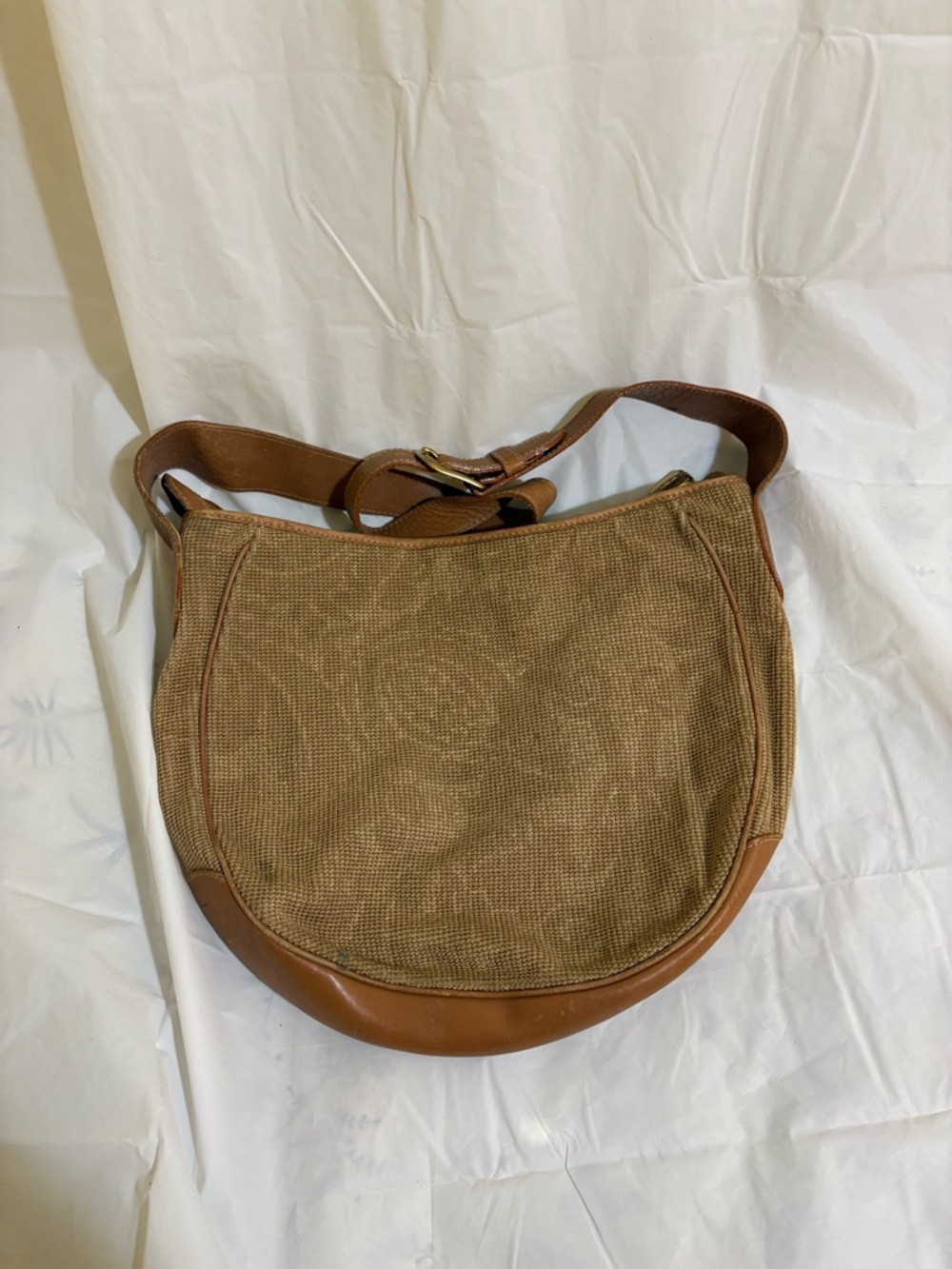 McGuire Nicholas Canvas Leather Tool Bag Shoulder Utility Bag Tan Workwear